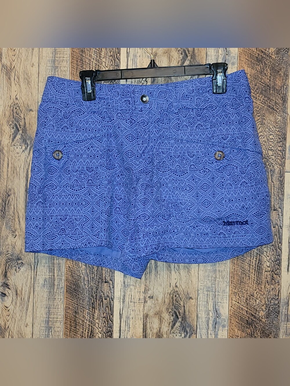 Marmot Blue Purplish Patterned Women's Jean Shorts